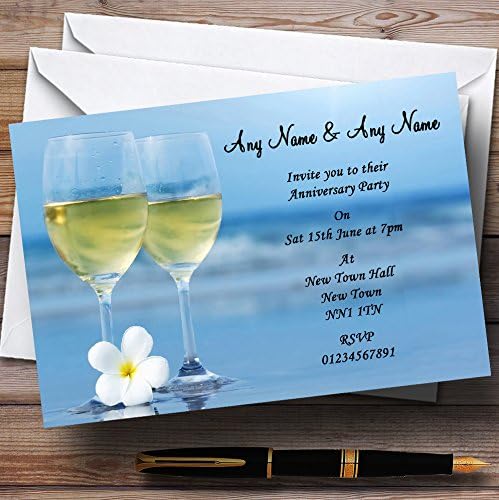 יין על חוף חוף יום נישואין למסיבת הזמנות בהתאמה אישית
