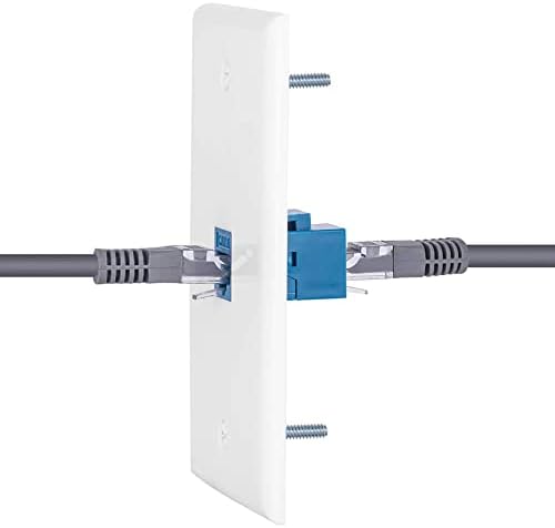 Haskoss 4x Cat6 Ethernet צלחת קיר שקע 1 יציאה RJ45 רשת נקבה לקיר נקבה צלחת מצמד לבן וכחול