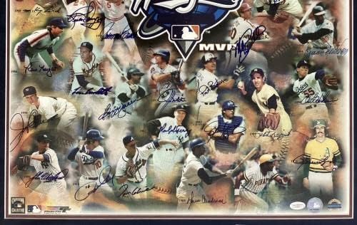 סדרת העולם MVPs הדפס חתום 22x28 M שמידט גיבסון ספסל +38 אוטומטי ממוסגר JSA - Artoggled MLB Art