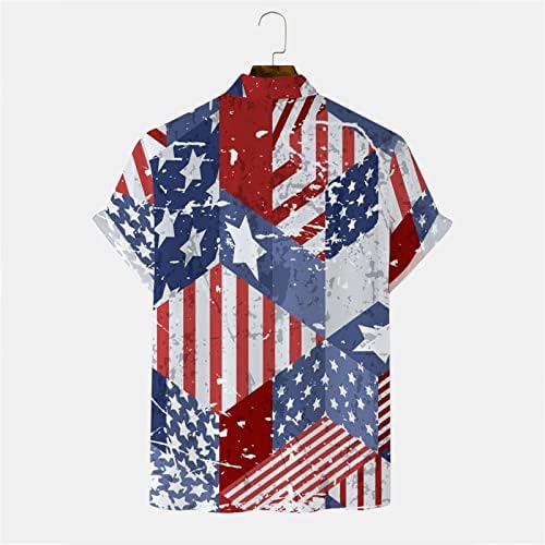 חולצות גדולות וגבוהות לקיץ לגברים דגל יום עצמאות אופנתי דגל 3D דפוס דיגיטלי דפוס דיגיטלי חולצה