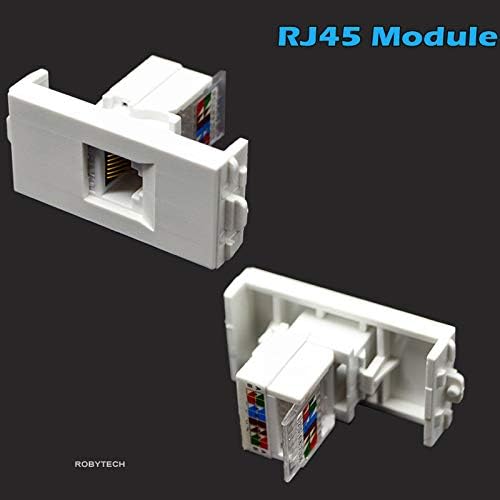 צלחת קיר שקע אתרנט RJ45 עם 3 יציאות CAT6 RJ45 CAT6 לוחית לוחית לבנה עבור כבל Ethernet אבן מפתח