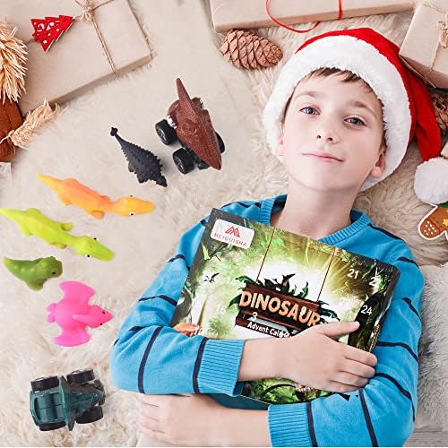 לוח שנה אדוונט 2022-ספירה לאחור לחג המולד מתנות צעצוע מהנות עם 24 צעצוע דינוזאור מפתיע, צורות שונות, לא