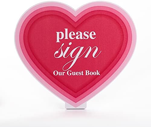 אדום לב חתונה מסיבת סימנים עבור שולחנות, ספר אורחים סימן חתונה שילוט לוחות קבלת שולחן סימן כלה מקלחת