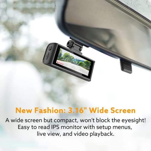 מצלמת Blueskysea 4K Dash, 3840x2160p מצלמת מקף מכונית Ultra HD W/ WiFi, GPS, חיישן 8MP, מסך רוחב 3.16 אינץ