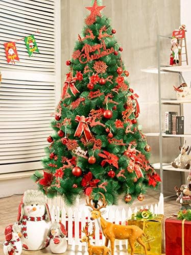 חצאית עץ חג המולד של טופיל 6ft מלאכותי סיבים אופטיים, עץ חג המולד, מחט אורן מואר מואר.
