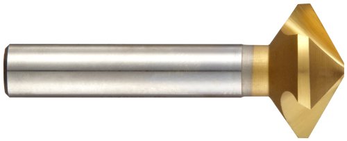 Magafor 4833 Series Cobalt Steel Dountersinkink, ציפוי פח, 3 חלילים, 120 מעלות, שוק עגול, 0.394 Shank
