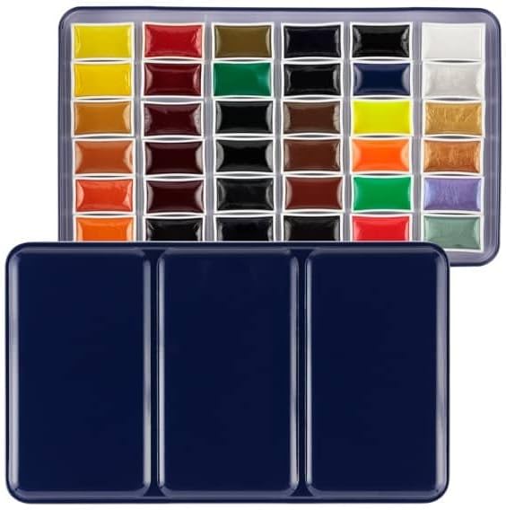 אמן אורבני Soho E -Z אמן הצבעי מים צבעי מחבת של 36 - PAN צבעי מים מקצועיים עם צבעים עשירים ומבריקים לציירים,