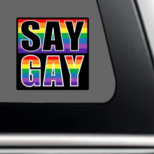 תגיד הומו זה בסדר להיות אתה מדבקת פגוש קשת גאווה של קשת - LGBTQIA Premium ויניל מדבקה 3 x 3