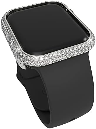 Hjinvigour תואם לסדרה Apple Watch 8 7 6 5 4 3 2 SE כיסוי בלינג נוצץ ריינסטון תכשיטי יהלומים מנקה
