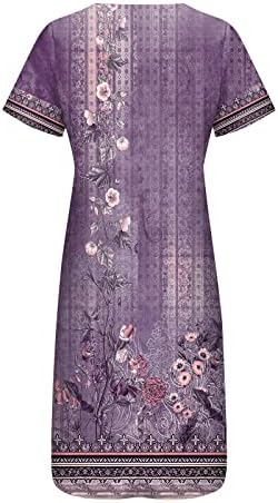 שמלות קיץ של פירו לנשים 2023 הדפס פרחוני רטרו בתוספת גודל סיבתי V כפתור צוואר דקו שמלת שרוול
