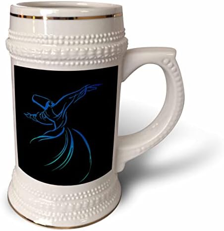 3drose Dervish Calligrapy Style Blue Ombre vector Art - 22oz שטיין ספל