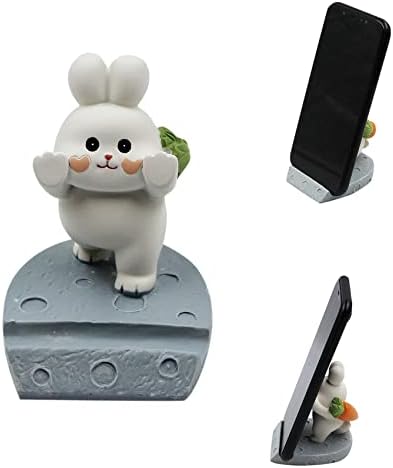 מחזיק טלפון חמוד שולחן כתיבה מצוירת ארנב סלולרי של בעלי חיים עמדת הרכבה לקישוט הבית מתנה לנשים לילדים