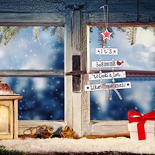 קישוטים לקישוט חג המולד קישוטי כוכב יצירתי קשת חלון עץ דלת עץ בית תליון תליון פטריוטי.