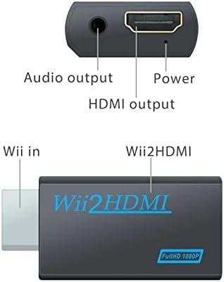 Xunion R4oxsi Wii נייד למתאם ממיר HDMI עבור 720p 1080p HD יוקרתי 3 5 ממ מתאם פלט אודיו טלוויזיה