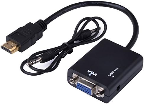 מתאם ממיר HDMI ל- VGA עם שמע - תומך ב- 1080p מלא HD
