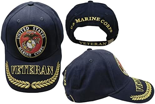 סמל חיל הנחתים של ארצות הברית סמל הוותיק הזר הוותיק כחול כהה מתכוונן כובע כותנה כותנה - מורשה רשמית
