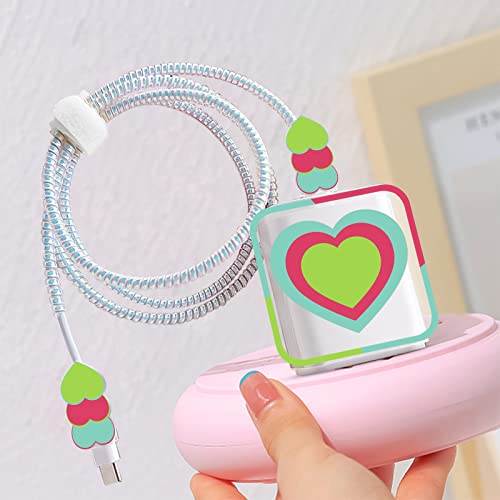 מגן כבל טלפון צבעוני עבור סוג אייפון-מטען ג עם עיצוב ייחודי לב אהבה חמוד כבל נתונים ביס יו אס בי מטען קו נתונים