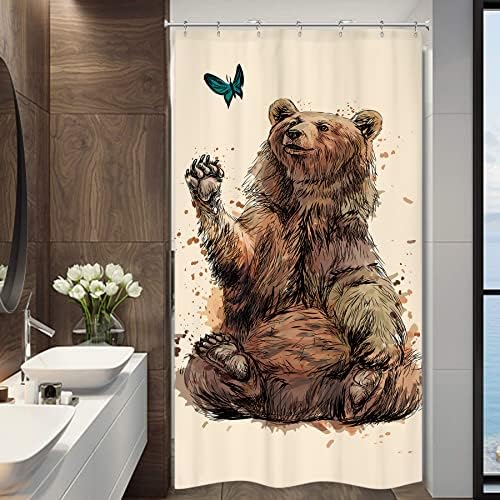 Riyidecor דוב וילון מקלחת דוכן קטן לעיצוב אמבטיה