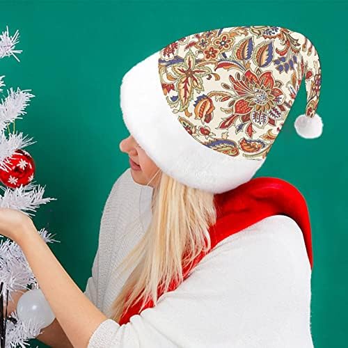 פייזלי קטיפה חג המולד כובע שובב ונחמד סנטה כובעי עם קטיפה ברים ונוחות אוניית חג המולד קישוט
