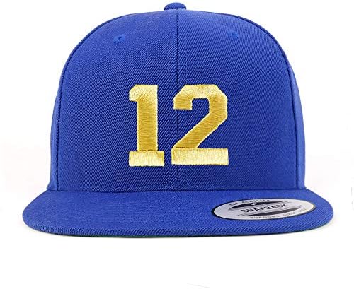 טרנדי הלבשה חנות מספר 12 זהב חוט שטוח ביל סנאפבק בייסבול כובע