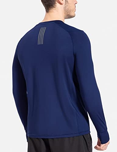 גברים של שרוול ארוך ריצה חולצות עם חורי אגודל מהיר יבש ספורט חולצה אימון אימון למעלה