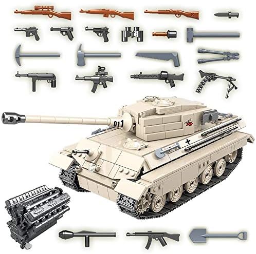 כללי ג ' ים של צבאי אבני בניין מלחמת העולם 2 טנק צעצוע - מלחמת העולם 2 גרמנית מלך טייגר פאנצר צעצוע לבני סט,