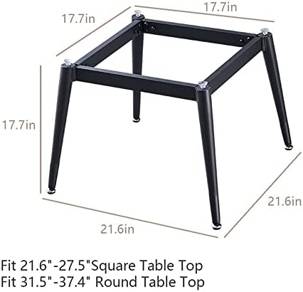 MAIKAILUN בסיס שולחן מודרני 17.7 רגלי שולחן מתכת תעשייתי עם כוסות יניקה, בסיס שולחני לשיש, זכוכית, עליון