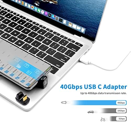 DUTTEK USB C מתאם 180 מעלות, U צורה USB C ל- USB C מתאם סיומת, USB C זכר למתאם נשי תומך בהעברת נתונים של