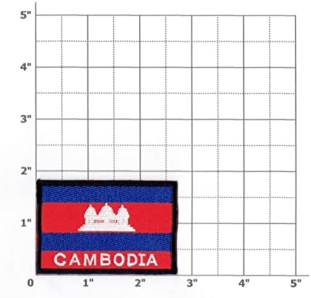 ראשית כל דבר, קמבודיה דגל טלאי ברזל על קטן רקום לחולצת כובע ז'קט בגדים תרמילים בג'ינס גודל כובע בערך