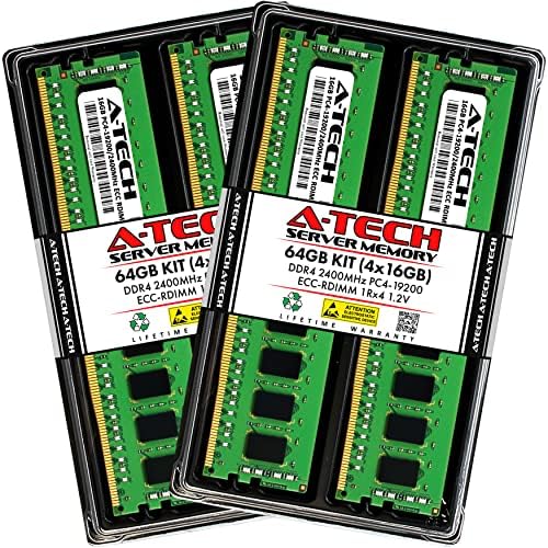 A -Tech 64GB ערכת זיכרון זיכרון זיכרון ל- HPE Z840 תחנת עבודה - DDR4 2400MHz PC4-19200 ECC רשום RDIMM 1RX4 1.2V