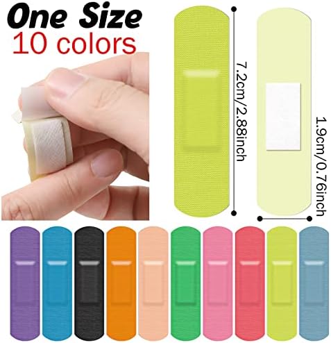 גמיש בד דבק תחבושות בתפזורת לילדים מבוגרים צבעוני בד תחבושות אצבע תחבושת 10 צבעים גמיש הגנה &מגבר; פצע טיפול קל
