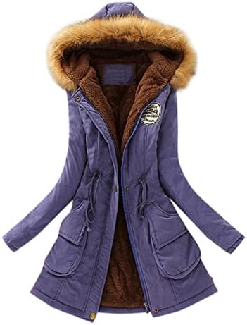 מעילי מעיל רוח נשים של מעובה מעיל חם טרנדי חורף צמר מרופד דק אופנה סלעית שלג מעיל מעיל