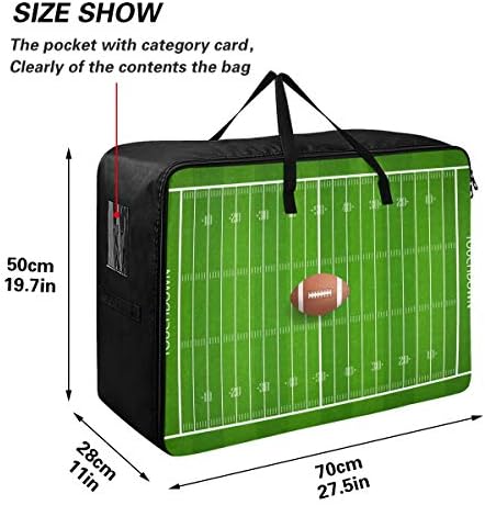 N/ A שקית אחסון קיבולת גדולה - כדורגל שדה כדורגל ירוק שמיכה מארגן מארגן קישוט רוכסן מזוודות מרוכס