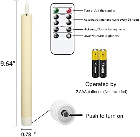 גנסווין מתחדד נרות חסרי פלימה מהבהבים עם 2 שלטים מרחוק וטיימר, LED המופעל על ידי סוללה חמים תלת