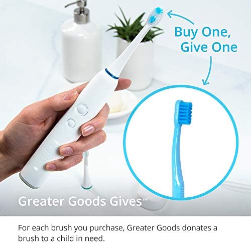 GreaterGoods ראשי החלפה חשמלית Sonic, 3 ספירות למברשת שיניים S/E, עובדת רק עם מברשות שיניים GG