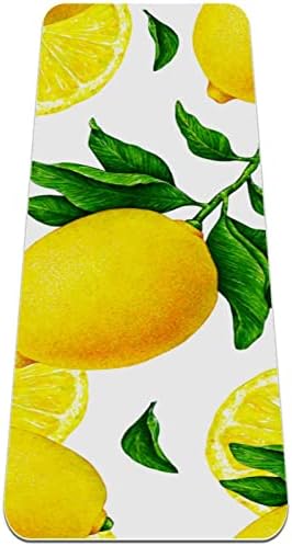 סדלקפרלי 6 מ מ מזרן יוגה עבה במיוחד, הדפס פירות לימון צהוב בהדפס מים ידידותי לסביבה מחצלות תרגיל פילאטיס