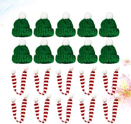 40 יחידות חג המולד אמנות כובע + עץ טופר לבן לסרוג עם מתנת קישוטי יין בארה ' ב בית סריגה דקור מחזיק * סנטימטר
