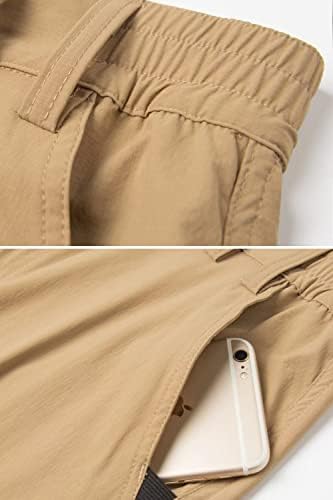 מכנסי אימון לגברים של Magcomsen 7 כיסים יבש מהיר 3/4 מכנסי קפרי כיסי רוכס