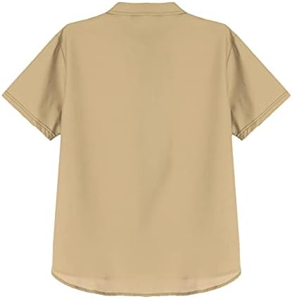 חולצת מחנה הקיץ Vastwit Mens Vintage Style Style Cuban חולצת כפתור שרוול קצר מזדמן
