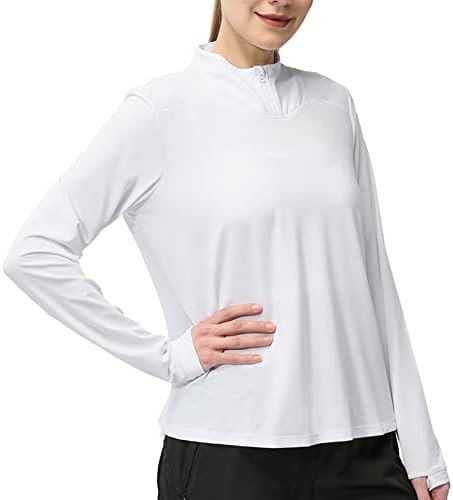Sanifer's UPF 50+ חולצות שרוול ארוך 1/4 סוודר סוודר הגנה מפני השמש חולצות טיול אימון נושמות