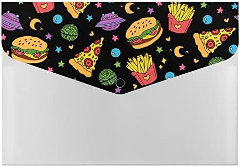 שטח פיצה המבורגר וצ ' יפס הרחבת קובץ תיקיית 6 כיסים גדול קיבולת תוויות אקורדיון תיקיות עם כיסים