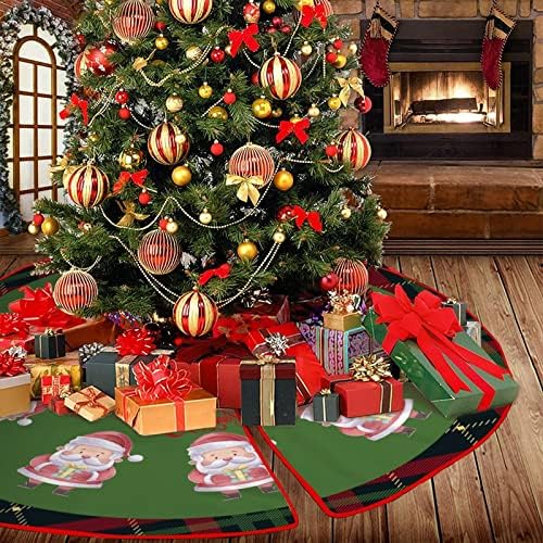 חצאית עץ אדומה וירוקה של באפלו כדור חג המולד כדור חג המולד חצאית עץ חג המולד חצאית עץ מצחיק כיסוי חצאית עץ