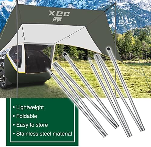 Xggjww קוטבי אוהל מתקפלים לשניים באורך של 6.6ft, מתאימים לכל מיני אוהלים, אפשרויות לטיולים, דיג, פיקניק
