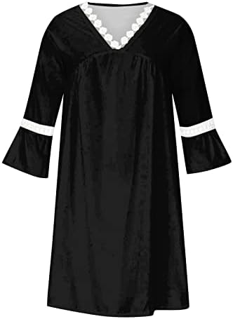 שמלות קיץ של אייאסו לנשים 2023 אופנה מודפסת טרייה עם צווארון וי 3/4 שרוולים שמלת מיני שמלת קיץ בוהו אלגנטית