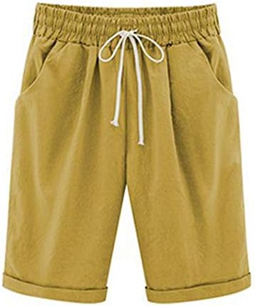 מכנסיים קצרים מותניים אלסטיים לנשים מכנסיים קצרים ברמודה ברמודה עם שרוך 2023 אופנת חוף קיץ