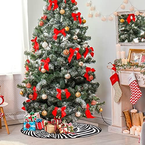 שיגואה מחצלת עץ חג המולד דינוזאור זברה פסים לבנים שחורים עץ חג המולד מעמד מחצלת עץ חג המולד עץ