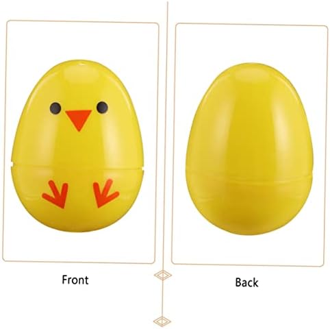 צעצוע 12 יחידות עוף הדפסת ביצים ברור פלסטיק ביצים לבן אפרוחים מלא פלסטיק ביצי פלסטיק למילוי כדורי פסחא הפתעה