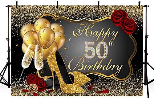 מהופוטו רקע תמונה נוצץ נצנצים זהב שחור עקבים גבוהים שמפניה אישה בלוני ורדים אדומים מסיבת יום הולדת