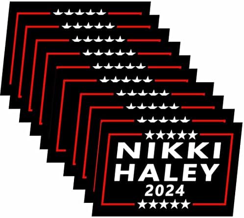10 חבילות ניקי היילי לנשיא 2024 מדבקות בחירות קמפיין מחשב נייד פגוש מדבקות חלון עמיד למים מדבקות מכוניות