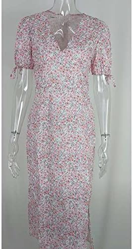 שמלות קיץ לנשים AIMIK 2023 V צוואר שמלת שרוול קצר